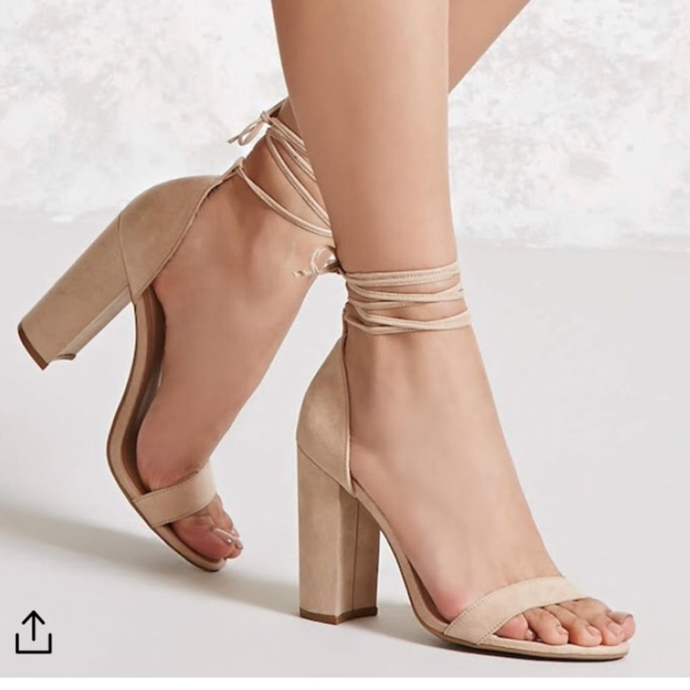 Tan Wrap Up Lace Up Heels